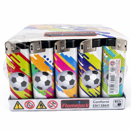 LIGHTER PUF ELECTRONIC FOOTBALL DESIGN (PACK OF 50)