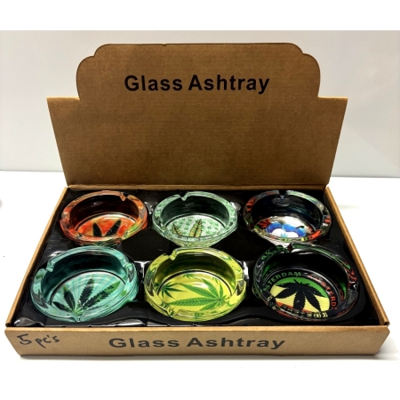 GLASS ASHTRAY ROUND BIG (PACK OF 6)