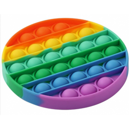 CIRCLE RAINBOW BUBBLE POPPING SENSORY DE-STRESS TOY