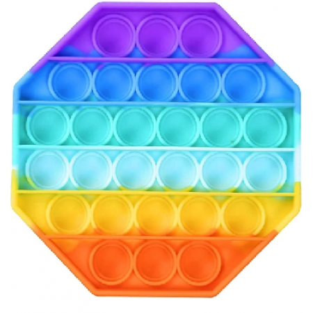 OCTAGON RAINBOW BUBBLE POPPING SENSORY DE-STRESS TOY