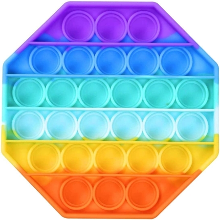 OCTAGON RAINBOW BUBBLE POPPING SENSORY DE-STRESS TOY