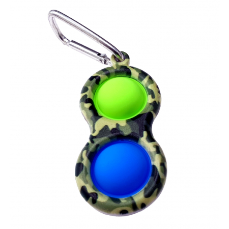 PRINTED BUBBLE POPPING KEYRING FIDGET SENSORY TOY