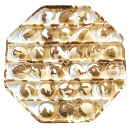 HEXAGON CAMOUFLAGE PRINT BUBBLE POPPING SENSORY DE-STRESS TOY
