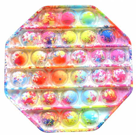 Hexagon Rainbow Doted Print BUBBLE POPPING SENSORY DE-STRESS TOY