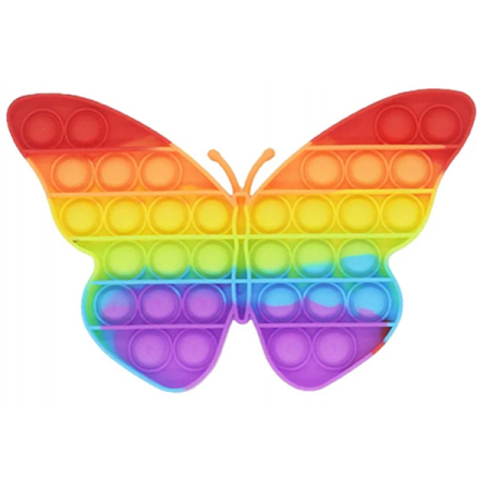 BUTTERFLY RAINBOW BUBBLE POPPING SENSORY DE-STRESS TOY