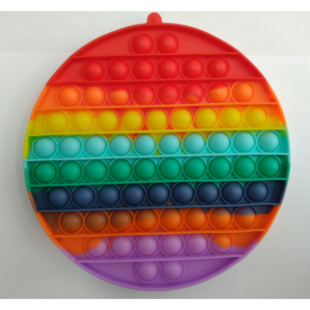 20CM CIRCLE RAINBOW BUBBLE POPPING DE-STRESS TOY