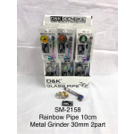GLASS PIPE SET WITH METAL GRINDER PACK OF 24 - Image 1