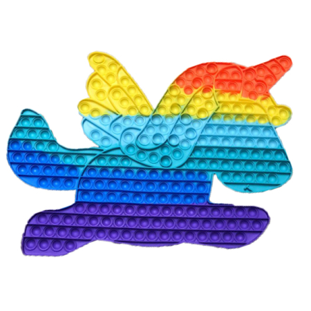 50CM UNICORN RAINBOW BUBBLE POPPING DE-STRESS TOY