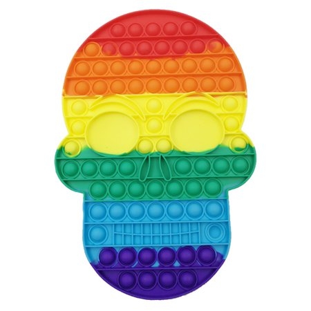 SKULL RAINBOW BUBBLE POPPING DE-STRESS TOY