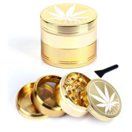 HX004G 40MM GOLD METAL TOBACCO GRINDER (PACK OF 12)