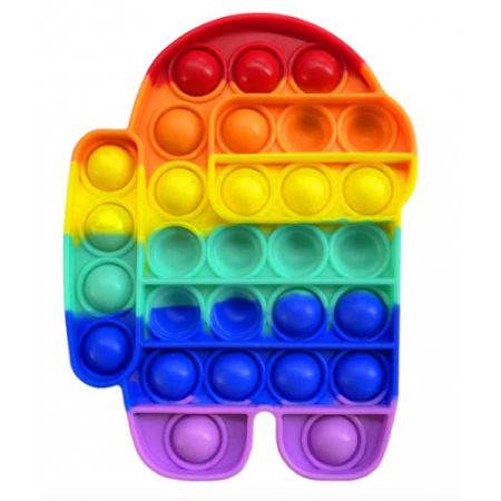 30CM SPACEMAN RAINBOW BOARD BUBBLE POPPING DE-STRESS TOY