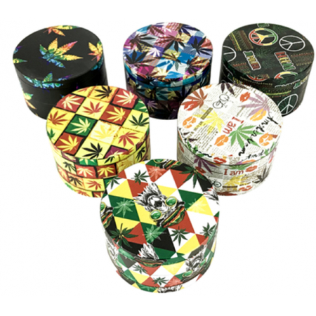 HXZP75-3MY 75MM PRINTED METAL GRINDER (PACK OF 6)