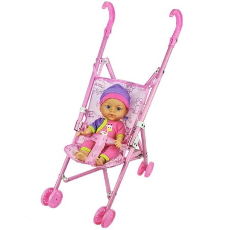 AP22636 12INCH DOLL WITH BUGGY AND ACCESSORIES