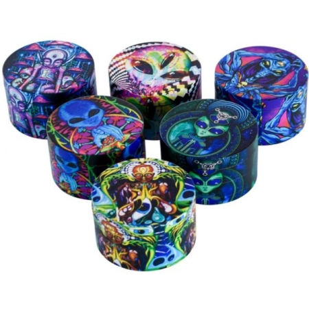 HXZP40-2WXR 40MM METAL TOBACCO GRINDER (PACK OF 12)