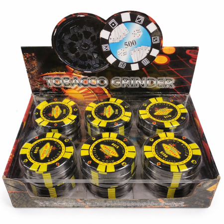 HX211-1 51MM POKER CHIPS METAL GRINDER ( PACK OF 12)