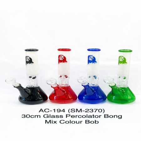 AC-194 30cm Glass Percolator Bong Mix Colour Bob