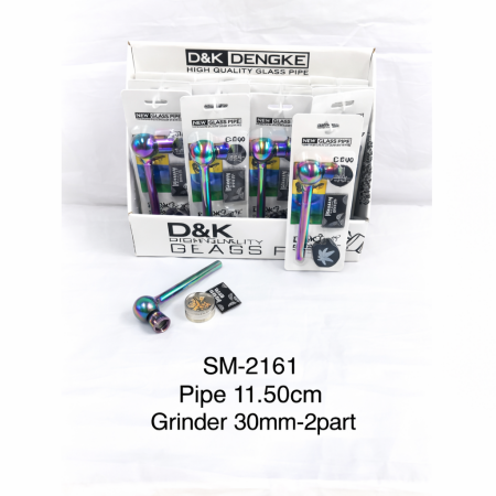 METAL SMOKING PIPE SM-2161 (11.50cm Grinder 30mm 2part) (PACK OF 12)