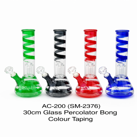 AC-200 30cm Glass Percolator Bong Colour Taping