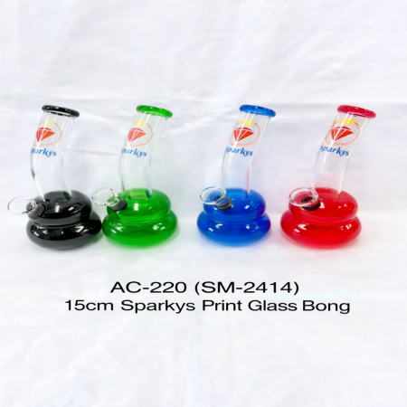 Glass Bong AC-220 (15cm Sparkys Print)