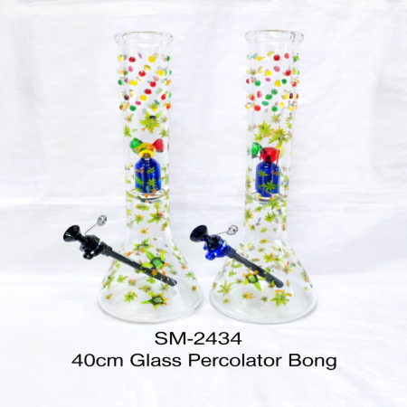 40CM GLASS PERCOLATOR BONG SM-2434