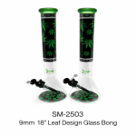 9MM 18" LEAF DESIGN GLASS BONG SM-2503 - Image 1