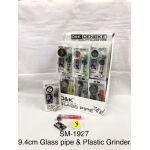 SM-1927-9.4cm-Glass-Pipe-And-Plastic-Grinder
