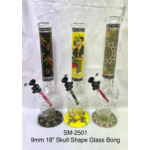 9MM 18" SKULL SHAPE GLASS BONG SM-2501 - Image 1