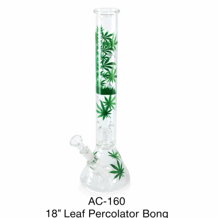 AC-160 18″ Leaf Percolator Glass Bong