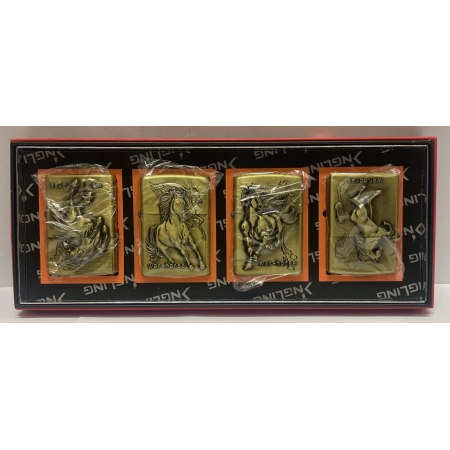 OIL LIGHTER SM0159 HORSE DESIGN PACK OF 4