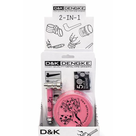 GLASS PIPE WITH ACRYLIC GRINDER 50MM (PACK OF 6)