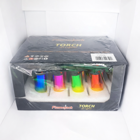 TORCH JET LIGHTER RAINBOW PACK OF 12