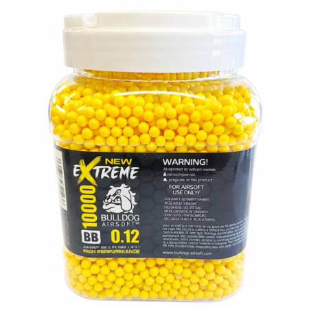 EXTREME BULLDOG 0.12G YELLOW 10000 AIRSOFT BB PELLETS (NEW)