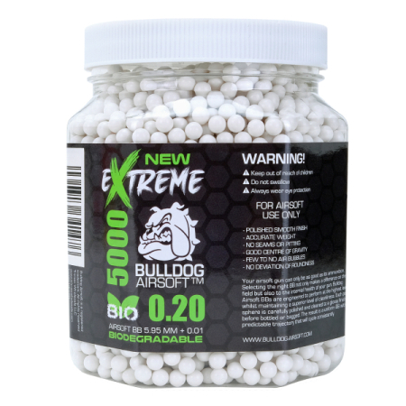 EXTREME BULLDOG 0.20G BIO 5000 AIRSOFT BB PELLETS (NEW)