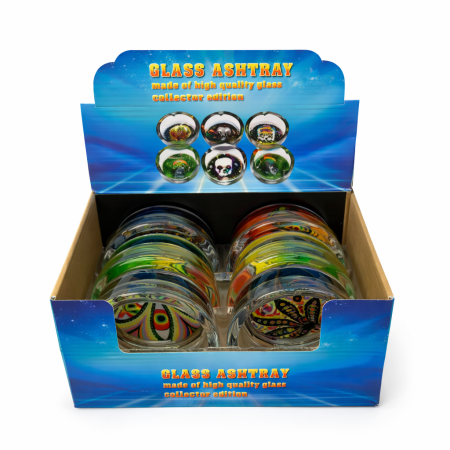 HX3007 PACK OF 6 GLASS ASHTRAY