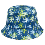 499-5 PALM TREES REVERSABLE SUMMER BUCKET HAT - Image 1