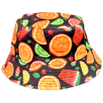 499-6 FRUITS REVERSABLE SUMMER BUCKET HAT - Image 1
