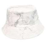 499-8 WHITE MARBEL REVERSABLE SUMMER BUCKET HAT - Image 1