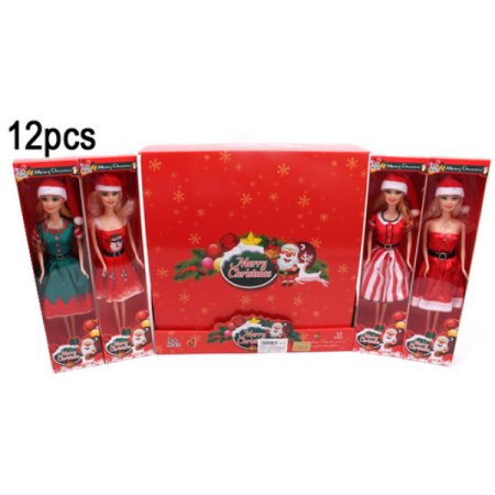 1702B PACK OF 12 CHRISTMAS DOLLS