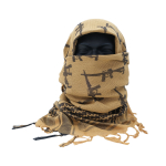 TX GUN DESIGN SQUARE SCARF – TAN - Image 1