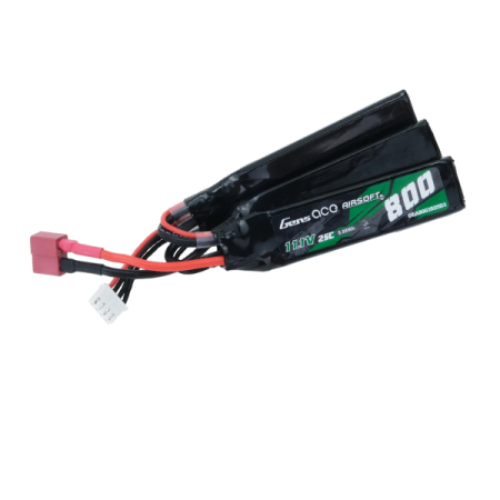 GENS ACE 25C 800MAH 3S1P 11.1V NUNCHUCK 3X AIRSOFT GUN LIPO BATTERY WITH DEANS PLUG