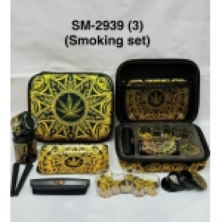 SMOKING SET-SM-2939 BLACK AND GOLD DESIGN