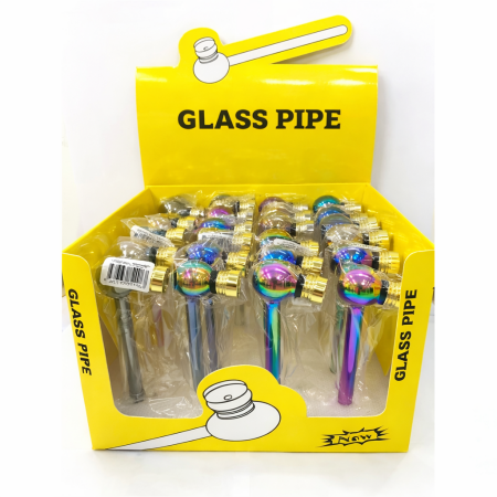 MULTI COLOURS GLASS PIPE (PACK OF 24)