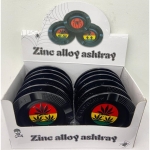 HX1504 PACK OF 12 10MM ZINC ALLOY ASHTRAY - Image 1