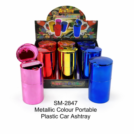 PLASTIC METALLIC ASHTRAY PACK OF 6