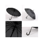 2610B Black Umbrella With J-Shaped Handle Pack of 12 - Image 2