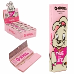 G-Rollz | Banksy's Graffiti 'Thug For Life' Pink - 50 KS Slim Papers + Tips (24 Booklets Display) - Image 1