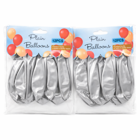 SILVER COLOUR BALLOONS PACK OF 12 (144PCS)
