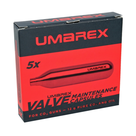 UMAREX 12G CO2 VALVE MAINTENANCE CAPSULES WITH ADDED GUN OIL IN BOX (PACK OF 5)