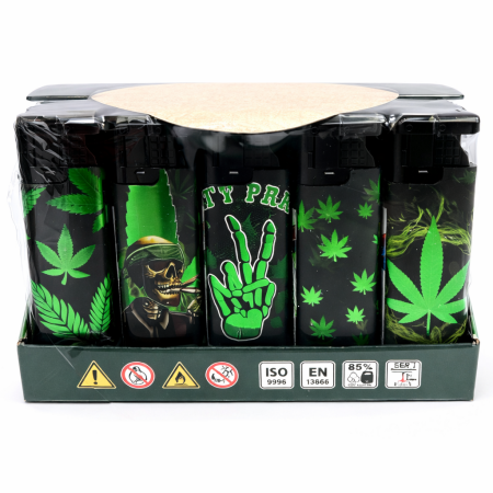 LIGHTER WINDPROOF SM-2267 GREEN DESIGN (PACK OF 25)