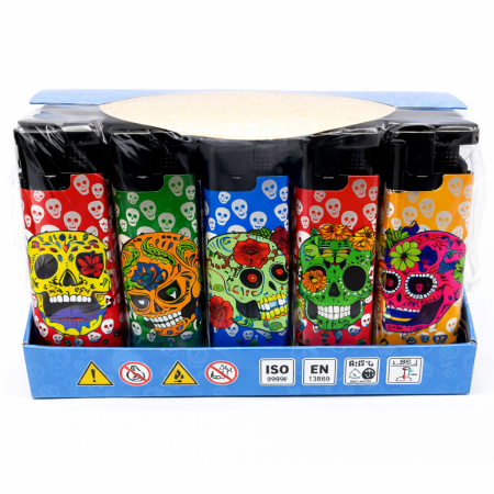 LIGHTER WINDPROOF SM-2267 SKULL DESIGN (PACK OF 25)